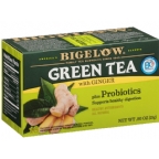 Bigelow Kosher Green Tea with Ginger plus Probiotics 18 Tea Bags