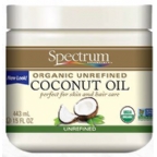 Spectrum Kosher Organic Unrefined Coconut Oil for Skin and Hair Care 15 OZ
