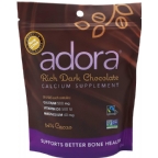 Adora Kosher Calcium 500 Mg with Vitamin D3 & Magnesium Chewable Dark Chocolate Dairy NEW & IMPROVED  30 Disks 
