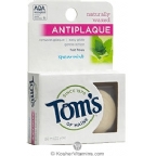Toms Of Maine Naturally Waxed Antiplaque Flat Floss Spearmint 6 Pack 32 Yards