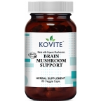 Kovite Kosher Brain Mushroom Support - Organic Certified  60 Vegetable Capsules 