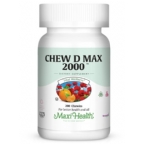 Maxi Health Kosher Chew D Max (Vitamin D3) 2000 IU Chewable Bubble Gum Flavor  200 Tablets