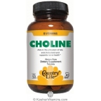 Country Life Kosher Choline 650 mg 100 Tablets