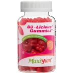 Maxi Health Kosher Vitamin D3 1000 IU Organic D3-Licious Gummies Cherry Flavor  60 Jellies