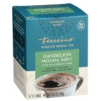 Teeccino Kosher Dandelion Mocha Mint Roasted Herbal Tea 10 Tea Bags
