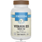 Freeda Kosher Vitamin D3 5000 IU (125 mcg) 250 Tablets
