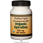 Healthy Origins Kosher Organic Spirulina 500 Mg 180 Tablets
