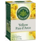 Traditional Medicinals Kosher Herbal Tea - Yellow Pau d’Arco Caffeine Free 6 Pack 16 Tea Bags