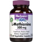 Bluebonnet Kosher L-Methionine 500 mg 30 Vegetable Capsules