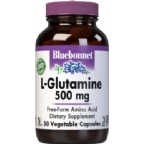 Bluebonnet Kosher L-Glutamine 500 mg 50 Vegetable Capsules
