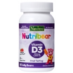 Navitco Kosher NutriBear Vitamin D3 1000 IU Chewable Gummies - Natural Fruit Flavor 60 Bears