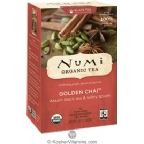 Numi Tea Kosher Organic Golden Chai Spiced 18 Tea Bags