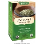 Numi Tea Kosher Organic Mate Lemon  18 Tea Bags