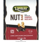 Landau Kosher Nut Bar Dark Chocolate Cashews Hazelnut 12 Bars