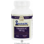 NutraLife Kosher Vitamin C 500 Mg 100 Tablets