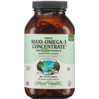 Maxi Health Kosher Triple Maxi Omega-3 Concentrate Fish Oil EPA/DHA with Vitamin D3 1000 IU 180 Softgels