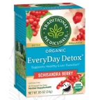 Traditional Medicinals Kosher Organic EveryDay Detox Tea - Schisandra Berry 6 Pack 16 Tea Bags