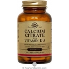 Solgar Kosher Calcium Citrate with Vitamin D3 120 Tablets
