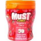 Elite Kosher Must Chewing Gum Cubes - Strawberry Cherry Sugar Free 2 OZ