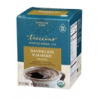 Teeccino Kosher Dandelion Turmeric Roasted Herbal Tea 10 Tea Bags
