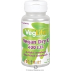 VegLife Dry E Vegan 400 IU Vegan Suitable Not Certified Kosher 50 Tablet