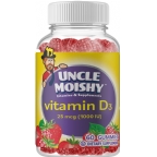 Uncle Moishy Kosher Vitamin D3 1000 IU Chewable Gummies - Strawberry Flavor  60 Gummies