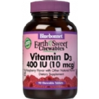 Bluebonnet Kosher EarthSweet Vitamin D3 400 IU Chewable Raspberry Flavor 90 Tablets
