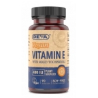 Deva Nutrition Vegan Vitamin E With Mixed Tocopherols 400 IU Not Certified Kosher 90 Vegan Capsules 