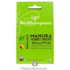 Wedderspoon Kosher Organic Manuka Honey Drops with Eucalyptus Bee Propolis  4 Oz