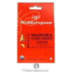 Wedderspoon Kosher Organic Manuka Honey Drops with Ginger Echinacea 4 Oz