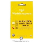 Wedderspoon Kosher Organic Manuka Honey Drops with Lemon Bee Propolis  4 Oz