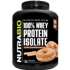 NutraBio Kosher 100% Whey Protein Isolate Cinnamon Sugar Donut Dairy 5 LB