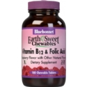 Bluebonnet Kosher EarthSweet Vitamin B12 & Folic Acid Chewable Raspberry Flavor  180 Tablets