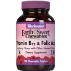 Bluebonnet Kosher EarthSweet Vitamin B12 & Folic Acid Chewable Raspberry Flavor 90 Tablets