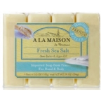 A La Maison Hand & Body Bar Soap Fresh Sea Salt 4 Pack 3.5 Oz