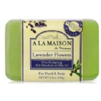 A La Maison Hand & Body Bar Soap Lavender Flowers 8.8 Oz