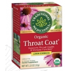 Traditional Medicinals Kosher Organic Seasonal Throat Coat Lemon Echinacea 16 Tea Bags