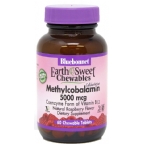 Bluebonnet Kosher EarthSweet Methylcobalamin (Vitamin B12) 5000 Mcg Chewable Raspberry Flavor 60 Tablets