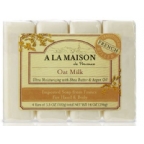 A La Maison Hand & Body Bar Soap Oat Milk 4 Pack 3.5 Oz