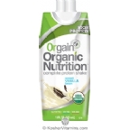Orgain Kosher Organic Ready To Drink Nutritional Shake Sweet Vanilla Bean Dairy 12 Pack 11 Oz