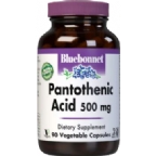 Bluebonnet Kosher Pantothenic Acid 500 mg 90 Vegetable Capsules