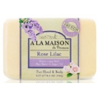 A La Maison Hand & Body Bar Soap Rose Lilac 8.8 Oz