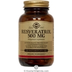 Solgar Resveratrol 500 mg Vegetarian Suitable Not Certified Kosher  30 Vegetable Capsules