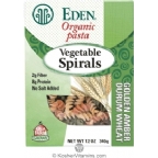 Eden Foods Kosher Vegetable Spirals Golden Amber Durum Wheat Organic Pasta 12 OZ