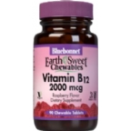 Bluebonnet Kosher EarthSweet Vitamin B12 2000 Mcg Chewable Raspberry Flavor 90 Tablets